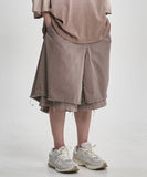 Washed Layered Skirt Shorts