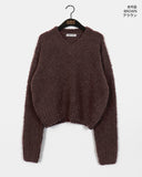 [MADE] Afong Balaclava Boucle V-neck Crop Knit Set