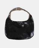 Coryl Leather Eyelet Leopard Hobo Shoulder Bag