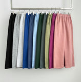 Brushed Bly Vivid Color Long Wide Banding Training Pants