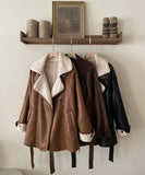 Kelmar Fur Collar Double Leather Mustang Half Jacket (Strap Set)