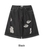 Eco Damage Bermuda Denim Pants