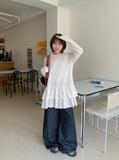 [BAONHAUS] Kineko Tiered Frill Lace Layered T-shirt