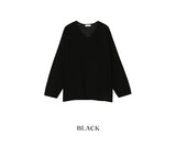 Bone linen V-neck knit