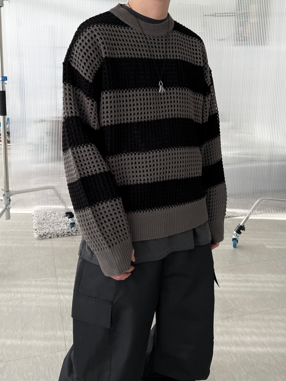 【KOOLOSET】Hyper Mash Round Knit KOOLOSET (クロゼット) - ハイパーマッシュラウンドニット