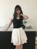 [Fake Layered] Sund Ribbon Sleeveless Layered Puff Short Sleeve T-Shirt