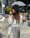 Pay ribbed button square-neck sleeveless (with cup)