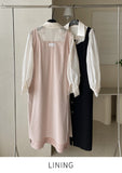 Robarue Shirred Collar Color Matching One Piece