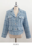 Ronda Mix Collar Pearl Tweed Jacket