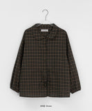 [BAONHAUS] Malbon Check Shirring Collar Blouse