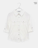 [MADE] Deku Pocket Roll-Up Button Collar Slim Fit Three Quarter Shirt