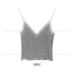 Marie Flower Lace Ruffle Crop Sleeveless