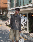Crinkle Double Pocket Roll-up Check Shirt