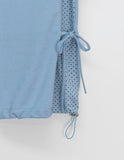 Wormed Dot Ribbon Banding Wide Pants
