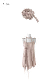 [Flower Choker SET] Bohemian Unbalanced Layered Knit One Piece