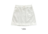 LINEN FRILL MINI SKIRT