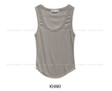 [U-BASIC/1+1] Lucy Ribbed U-Neck Mango Sleeveless