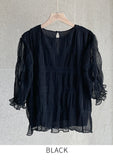 Roden Smoke Shirring Puff Blouse