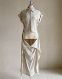 Oe Short Sleeve Shirt Wrap One Piece