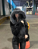 Made Routine Velvet Fur Hood Zip-Up