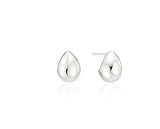 Champagne Moon Dew Drop Silver Volume Earrings