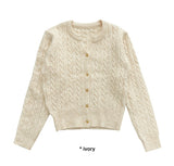 (WOOL) CABLE CROP KNIT CD