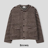 Luboy Striped Crop Cardigan