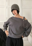 (Lining brushed) STRAP OFF-SHOULDER SWEAT
