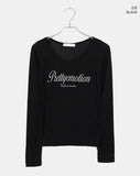 Nini Lettering See-Through Long Sleeve T-Shirt