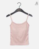 [with cup] Lipo Flower Lace Ribbon Sleeveless