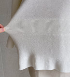 Aro Summer Button Three Quarter Peplum Knit