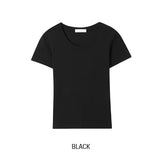 [U-BASIC] Riu Ribbed U-Neck Short Sleeve