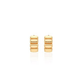 Ice Block Silver One-Touch Earrings S