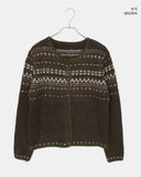 Sone Nordic Round Neck Long Sleeve Knit Cardigan