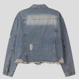Kuden damage crop denim jacket