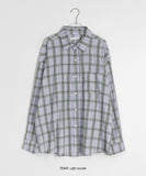 [unisex] Shudel Summer Seersucker Check Over Shirt