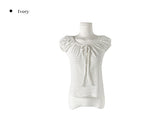 Soso Ribbon Dot Puff Cap Sleeve Short Sleeve T-Shirt