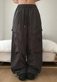 Bills Nylon Cargo Pintuck String Wide Pants