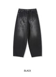 Fancy Lettering Balloon Denim Pants