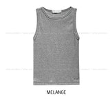 [U-BASIC] Melanin Metal Lettering Ribbed Sleeveless
