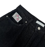 (Lining brushed) FLOWER PATCH DENIM