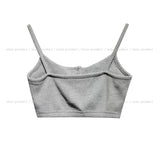 Nor Button Waffle Crop Top (+ With Cup)