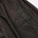 Pond cut washing two-way leather jacket