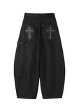 Cardin Leopard Cross Denim Pants