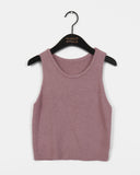 Sotel Sleeveless Layered Off-Shoulder Knit Set