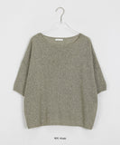 Tendan summer linen overfit short sleeve boucle knit