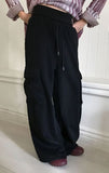 (Lining brushed) FOLD-UP POCKET WIDE PANTS