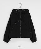 Tarint Crop Hood Windbreaker Zip-Up Jumper