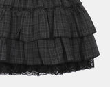 Sharid Check Frill Mini Skirt