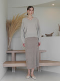 [Premium] Whole Garment Dust V-Neck Knit